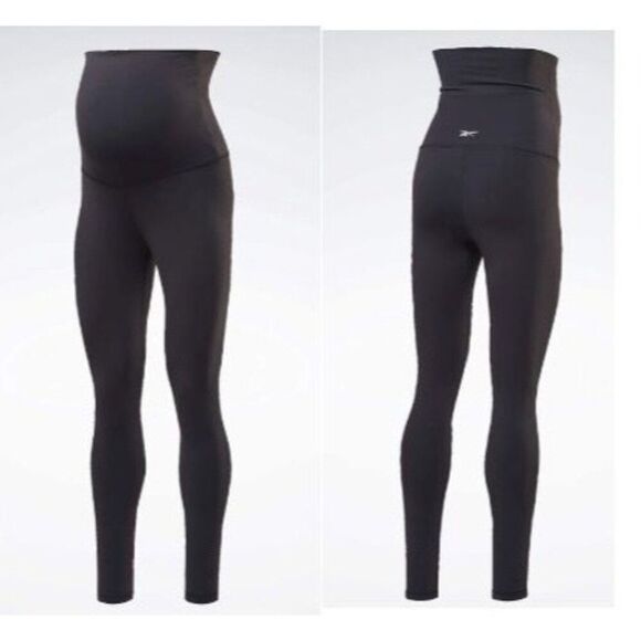 Reebok Womens Lux 2.0 Maternity Studio Tights Leggings, Black - Picture 1 of 13